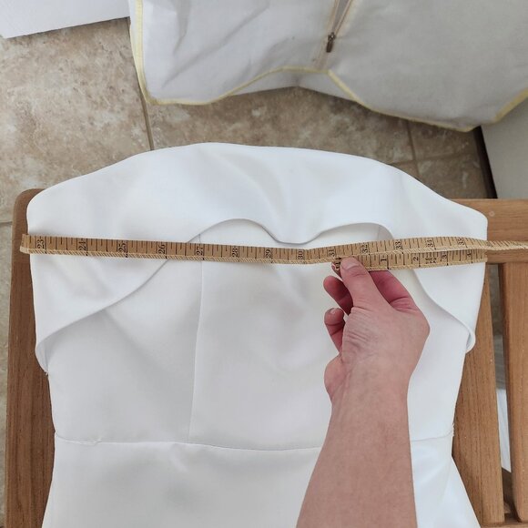 Elegant Satin Mermaid Wedding Dress With Detachable Bow and Train - Picture 4 of 15